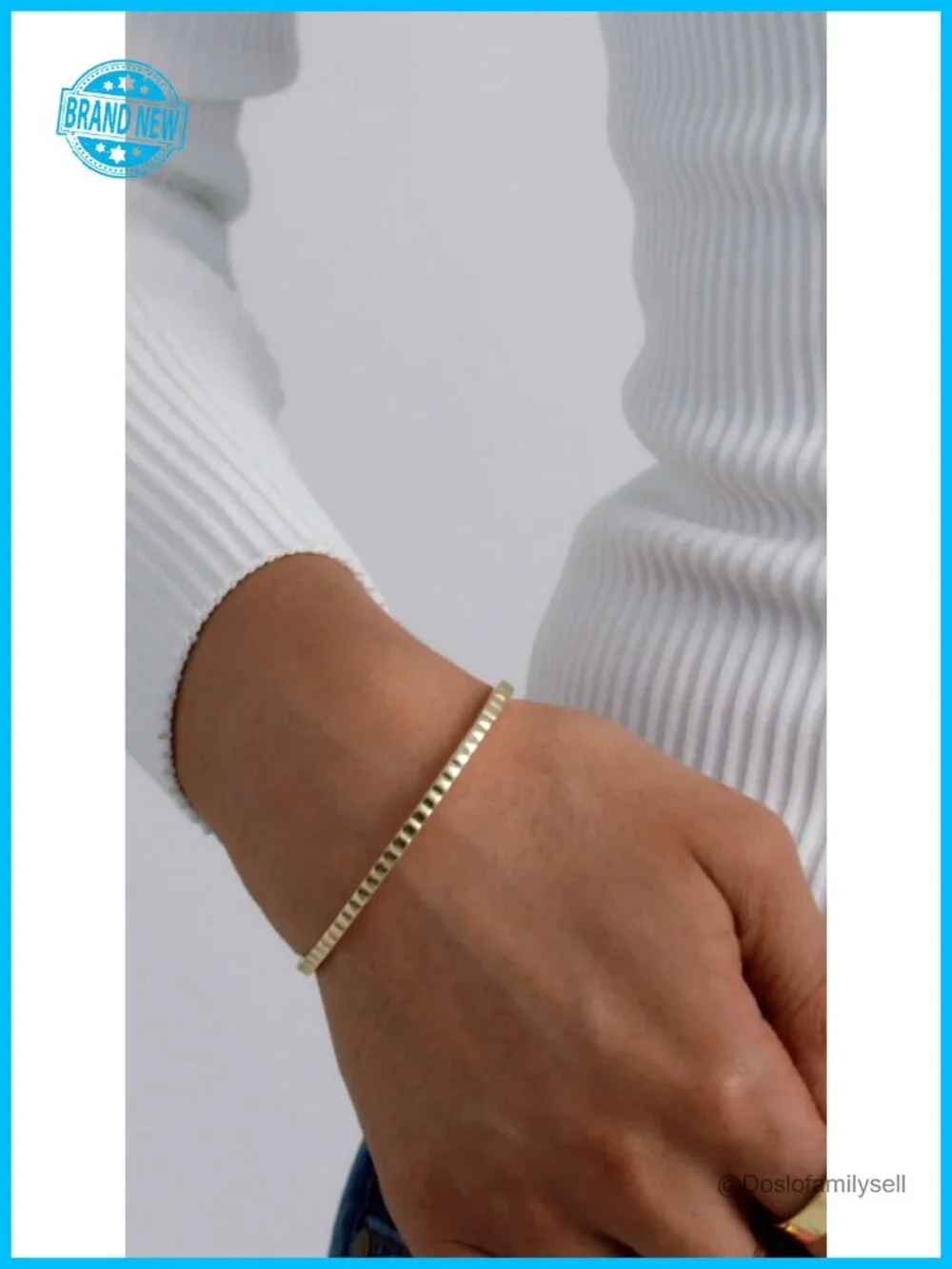 14K Gold Plated Cubic Zirconia Bangle Tennis Bracelet for Women - Classic Love